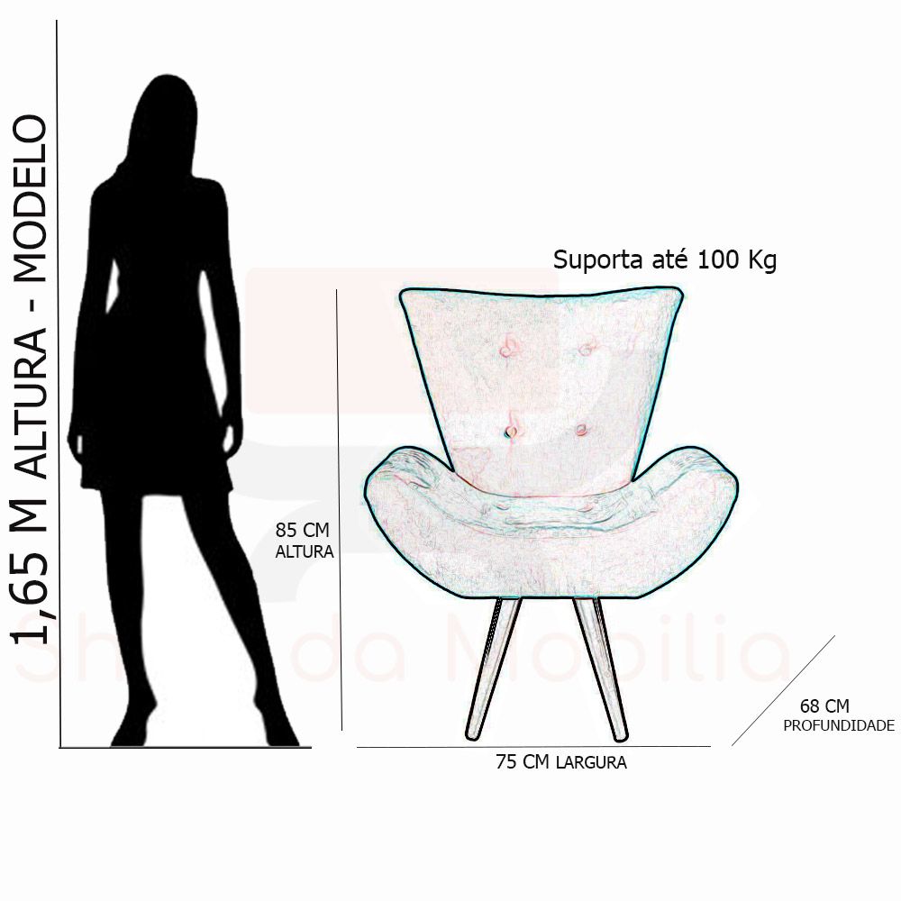 Poltrona Decorativa Bella Suede Amarelo - Shop da Mobilia