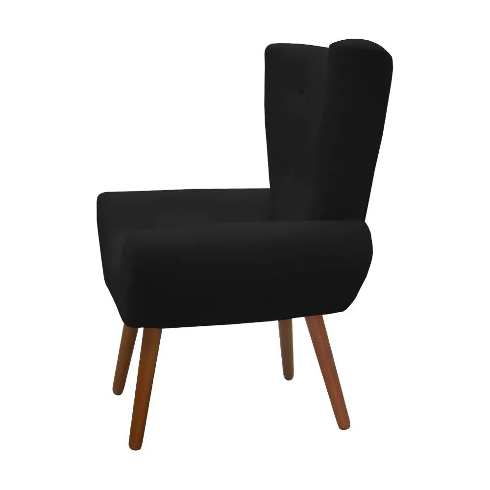 Poltrona Decorativa Bella Suede Preto - Shop da Mobilia