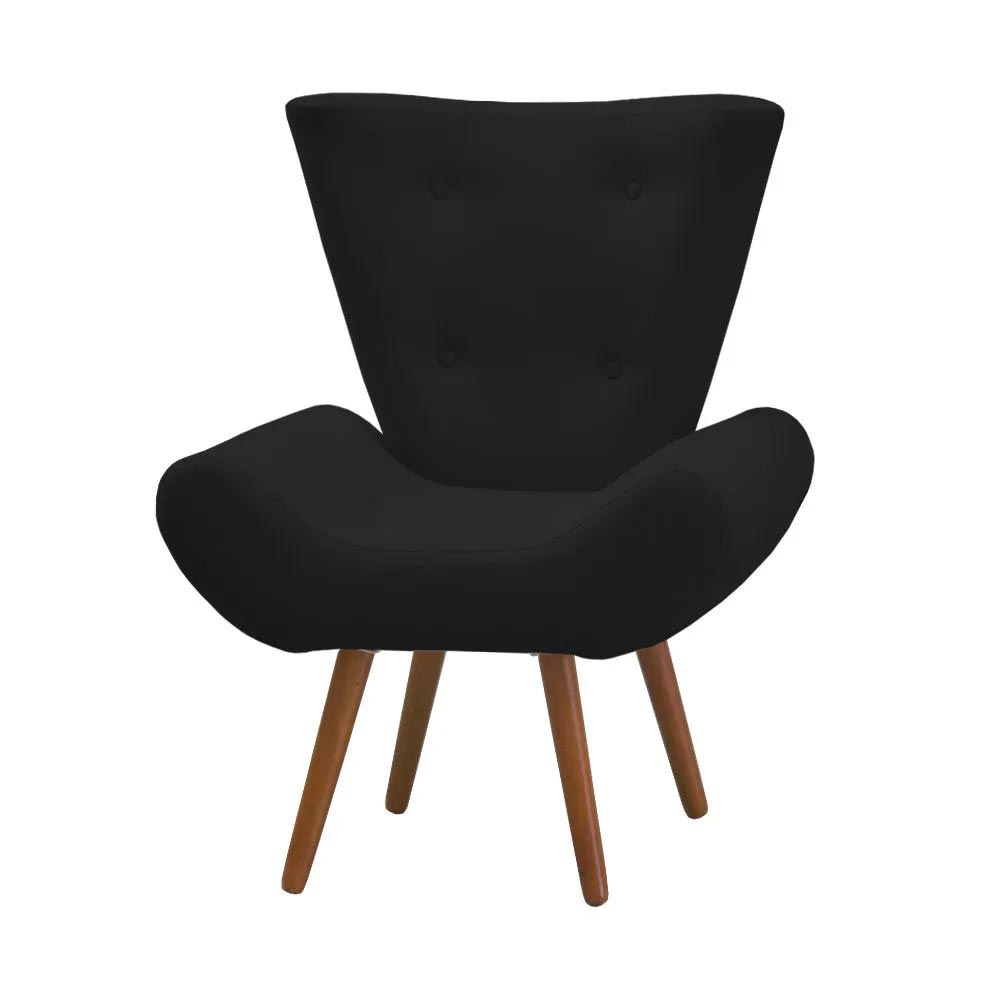 Poltrona Decorativa Bella Suede Preto - Shop da Mobilia