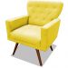 Poltrona Decorativa Julieta Pés Madeira Suede Amarelo