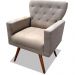 Poltrona Decorativa Julieta Pés Madeira Suede Bege