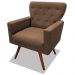 Poltrona Decorativa Julieta Pés Madeira Suede Marrom