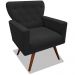 Poltrona Decorativa Julieta Pés Madeira Suede Preto
