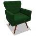 Poltrona Decorativa Julieta Pés Madeira Suede Verde