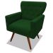 Poltrona Decorativa Julieta Pés Madeira Suede Verde