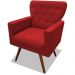 Poltrona Decorativa Julieta Pés Madeira Suede Vermelho