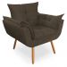 Poltrona Decorativa Opala Deluxe Corino Marrom - Shop da Mobilia