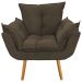 Poltrona Decorativa Opala Deluxe Corino Marrom - Shop da Mobilia