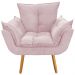 Poltrona Decorativa Opala Deluxe Suede Rosa Bebê - Shop da Mobilia