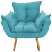 Poltrona Decorativa Opala Deluxe Suede Turquesa - Shop da Mobilia