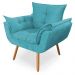 Poltrona Decorativa Opala Deluxe Suede Turquesa - Shop da Mobilia