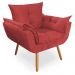 Poltrona Decorativa Opala Deluxe Suede Vermelho - Shop da Mobilia