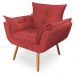 Poltrona Decorativa Opala Deluxe Suede Vermelho - Shop da Mobilia