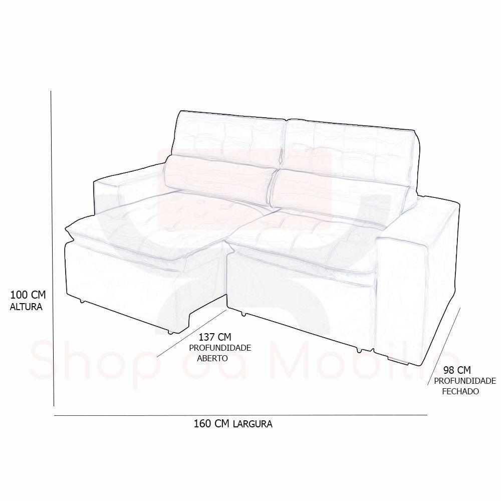 Sofa 2 Lugares Retratil Reclinavel Atenas 1,60 M Suede Vermelho