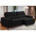 Sofa 2 Lugares Retratil Reclinavel Atenas 2,10 M Suede Preto