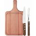 Conjunto para Churrasco Madeira 3 Peças Kit Garfo Faca e Táb
