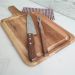 Conjunto para Churrasco Madeira 3 Peças Kit Garfo Faca e Táb