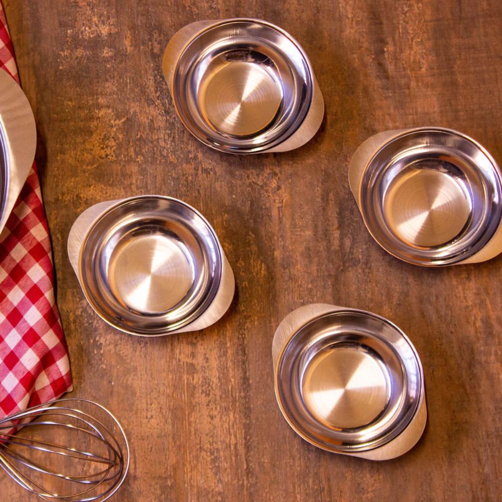 Jogo de Sobremesa Conjunto 12 peças Inox Tigelas e Colheres Simonaggio Moniz