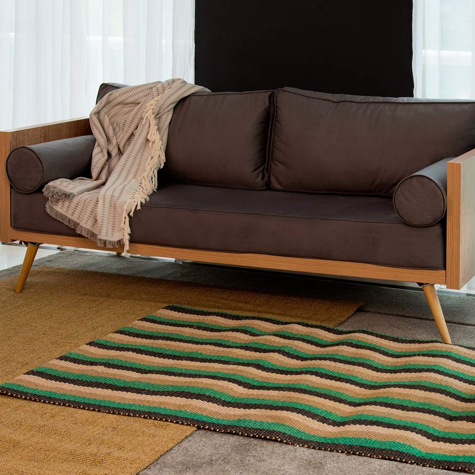 Tapete Liso Natural 100x150 cm Listrado 133024 Apaeb