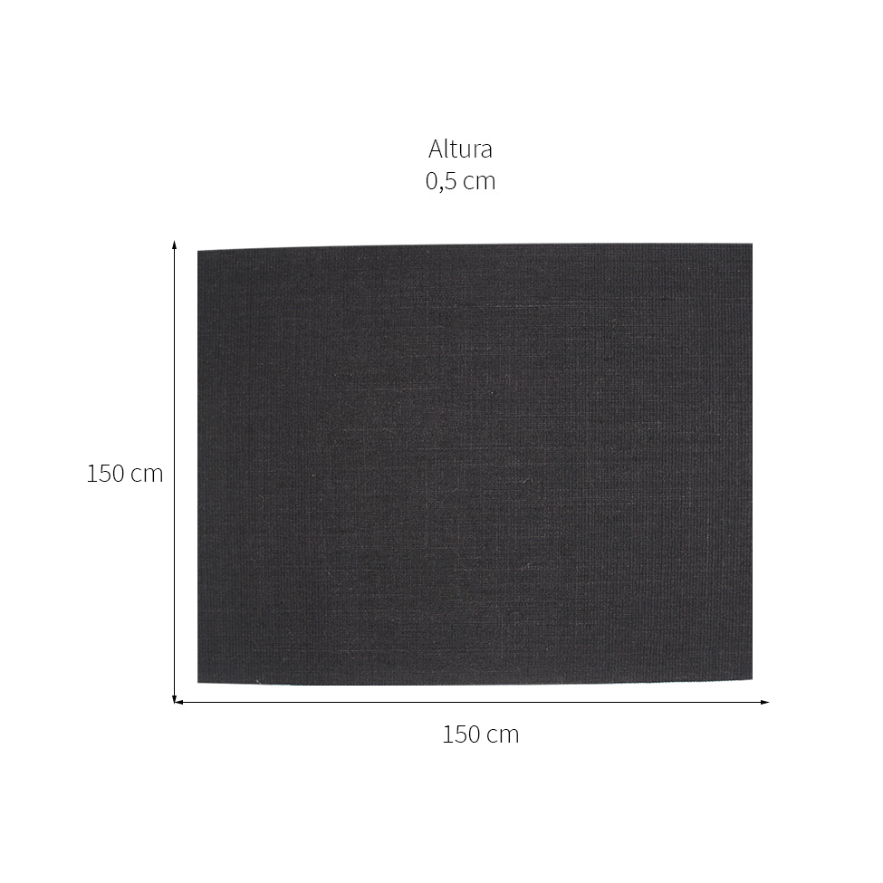 Tapete Natural Quadrado Sisal (150x150cm) Preto