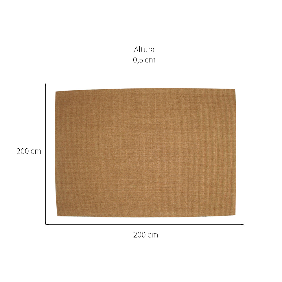 Tapete Natural Quadrado Sisal (200x200cm) Mel Claro