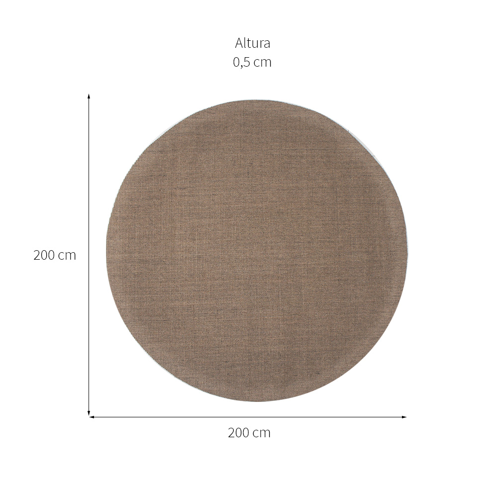 Tapete Natural Redondo Sisal (200x200cm) Camelo