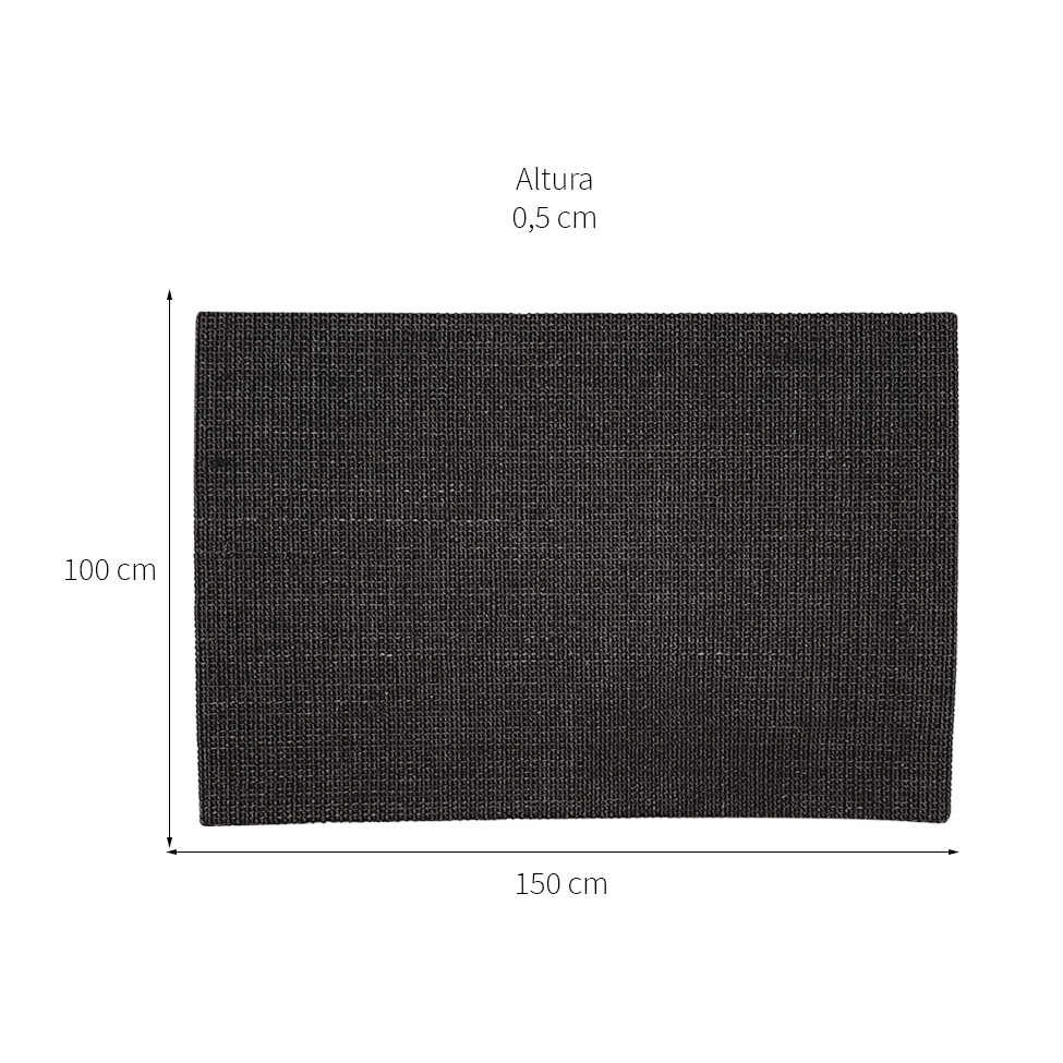 Tapete Natural Retangular Sisal (100x150cm) Preto