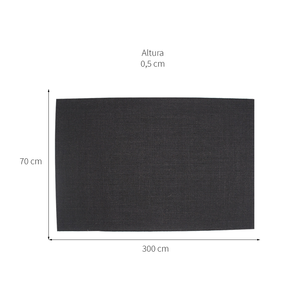 Tapete Natural Retangular Sisal (70x300cm) Preto