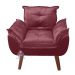 Kit 02 Poltrona/Cadeira Decorativa Glamour Com Pés Quadrado Vinho / Bordô