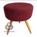 Kit 02 Puff Redondo Pés Palito Vinho / Bordô