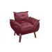 Poltrona Decorativa Opala Bordô/Vinho  com fibra de silicone e pés quadrado SMF DECOR