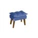Poltrona Decorativa Opala e Puff Opala Azul Marinho com fibra de silicone e pés quadrado SMF DECOR