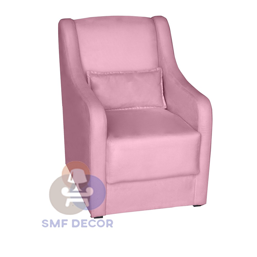 Poltrona para Amamentação Glamour com Almofada Rosê