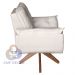 Poltrona/Cadeira Decorativa Glamour Opala Com Base Giratória 30cm em Madeira Bege