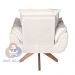 Poltrona/Cadeira Decorativa Glamour Opala Com Base Giratória 30cm em Madeira Bege