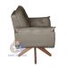 Poltrona/Cadeira Decorativa Glamour Opala Com Base Giratória 30cm em Madeira Capuccino