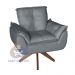 Poltrona/Cadeira Decorativa Glamour Opala Com Base Giratória 30cm em Madeira Cinza