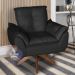 Poltrona/Cadeira Decorativa Glamour Opala Com Base Giratória 30cm em Madeira Preto