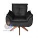 Poltrona/Cadeira Decorativa Glamour Opala Com Base Giratória 30cm em Madeira Preto