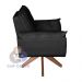 Poltrona/Cadeira Decorativa Glamour Opala Com Base Giratória 30cm em Madeira Preto