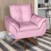 Poltrona/Cadeira Decorativa Glamour Opala Com Base Giratória 30cm em Madeira Rosê