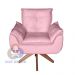 Poltrona/Cadeira Decorativa Glamour Opala Com Base Giratória 30cm em Madeira Rosê