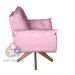 Poltrona/Cadeira Decorativa Glamour Opala Com Base Giratória 30cm em Madeira Rosê