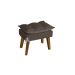 Puff Banqueta Decorativa Glamour Com Pés Quadrado Marrom