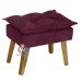 Puff Banqueta Decorativa Glamour Com Pés Quadrado Vinho / Bordô