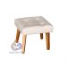 Puff Banqueta Decorativa Glamour Dubai Com Pés Quadrado Bege