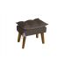 Puff Banqueta Decorativa Glamour Marrom Com Pés Quadrado - Marrom