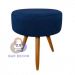 Puff Redondo Pés Palito Azul Marinho com pés palito SMF DECOR - Azul Marinho