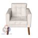 Sofá/Poltrona/Cadeira Decorativa Glamour Dubai com Puff e pés em Madeira Bege