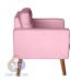 Sofá/Poltrona/Cadeira Decorativa Glamour Dubai com Puff e pés em Madeira Rosê